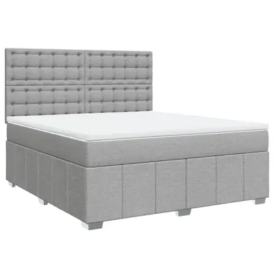 Produktbild von vidaXL Boxspringbett mit Matratze Hellgrau 180x200 cm Stoff