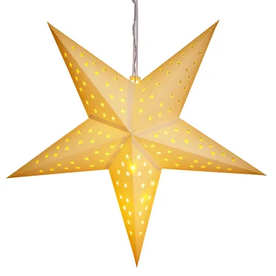 Produktbild von CASARIA® LED Weihnachtsstern Beleuchtet 60 cm Batterie Fenster Innen Weihnachtsdeko Weihnachten Fensterdeko Leuchtstern Dekostern Papierstern Weiß, KI-generiertes Bild