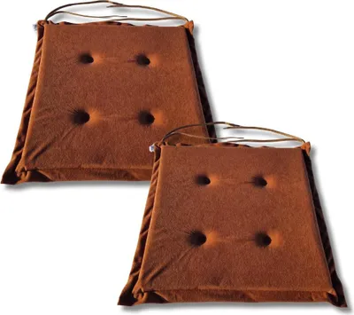 Zdjęcie produktu dla Zestaw 2 poduszek na krzesła 40x40x3 cm wygodne ozdobne siedziska 1000