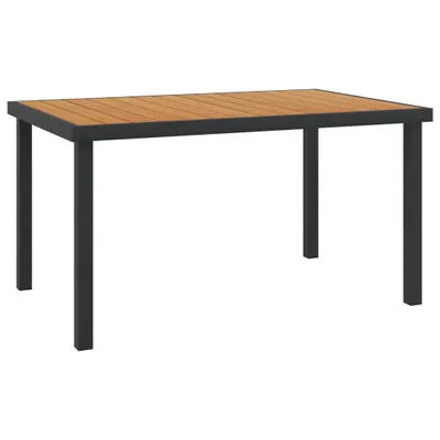 Image de vidaXL Table de jardin marron 140x90x74 cm Aluminium et WPC