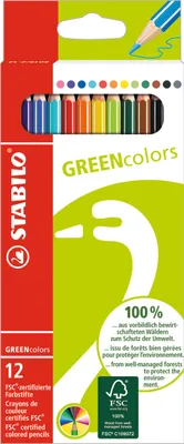 Produktbild von Umweltfreundlicher Buntstift - STABILO GREENcolors - 12er Pack - mit 12 verschiedenen Farben