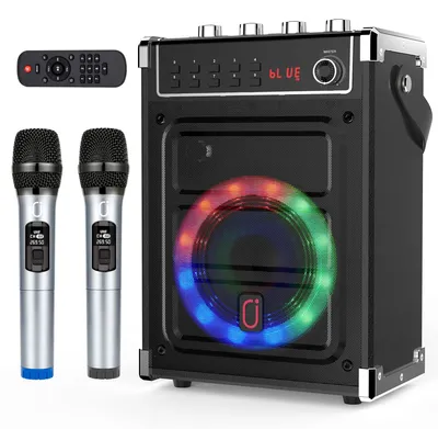 Obrázek produktu pro Karaoke sada s bezdrátovými mikrofony - 2 reproduktory - černá - Bluetooth