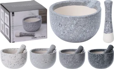 Image de Excellent Houseware Mortier à épices en céramique 10,5 cm avec pilon