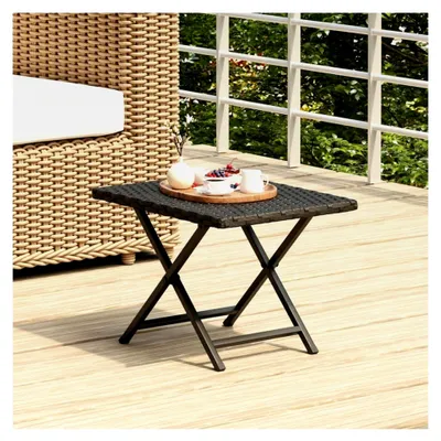 Produktbild von Klapptisch Schwarz 45x35x32 cm Poly Rattan