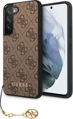 Obrázek produktu pro Guess GUHCS23SGF4GBR Samsung Galaxy S23 hnědé pevné pouzdro 4G Charms Collection