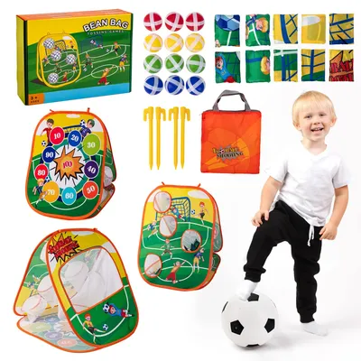Productafbeelding van Werpspel 3-in-1 - Zandzakgooien - Dartspeelgoed - Buiten/ Binnen - Kinderfeestspelletjes - Competitief doelspel - Speelgoed