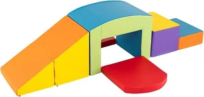 Imagen del producto de 7 bloques blandos, bloques gigantes de espuma, bloques grandes de EPE, juego de bloques de espuma, bloques para escalar y jugar, ideales para que los niños pequeños se diviertan y exploren (de colores)