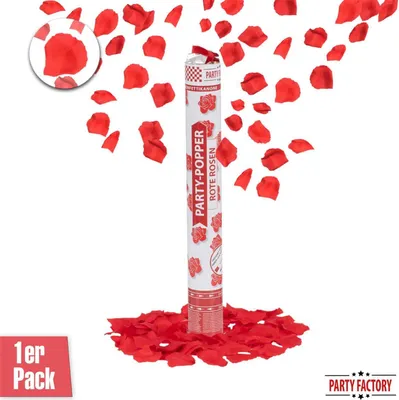 Produktbild von Party Popper 40cm Rote Rosen Rosenblätter Hochzeit Antrag Liebe Dekoration