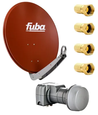 Produktbild von Fuba DAA 650 R Satellitenantenne 65 cm Alu Rot DEK 217 Twin-LNB F-Stecker