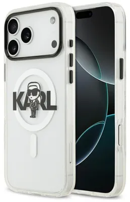 Immagine prodotto di Karl Lagerfeld Iml Karl Sketch Logo Custodia Magsafe per Iphone 17 Pro Max - Trasparente