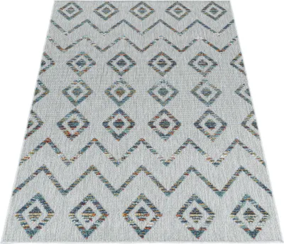 Produktbild von Teppich Läufer Wetterfest Multicolor 80x250 Boho-Design aus Polypropylen