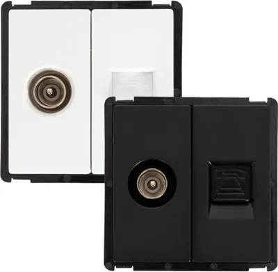 Produktbild von TV-Steckdose Männlich + Telefon Modern Weiß
