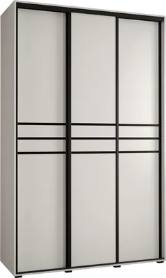 Produktbild von MEBLE KRYSPOL Cannes 10 Schrank mit 3 Schiebetüren - 205,2x160x45 cm - Weiß Weiß Schwarz