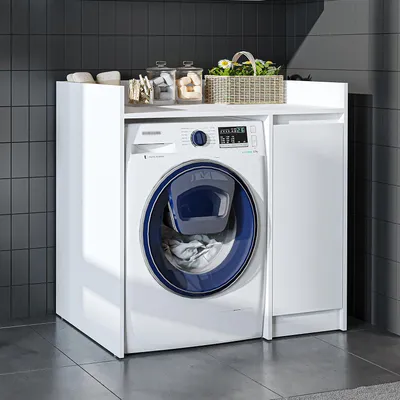 Immagine prodotto di Mobile da appoggio per lavatrice Roomart, larghezza 100 cm, bianco