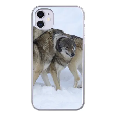 Produktbild von MuchoWow® Handyhülle Schutzhülle Hülle für iPhone 11 Wolf - Europa - Schnee Silikon Softcase Handy Hülle - Handytasche