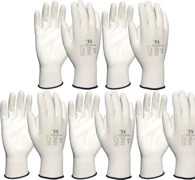 Produktbild von vasalat Arbeitshandschuh Staffl PolyurethanTouch Schutzhandschuh weiß Größe 9 / 5 Paar