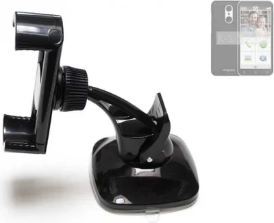 Produktbild von K-S-Trade kompakte Handy-Halterung Windschutzscheibe kompatibel mit Emporia Smart.4 Armaturenbrett schwarz Autohalterung KFZ Halter Scheiben-Halterung