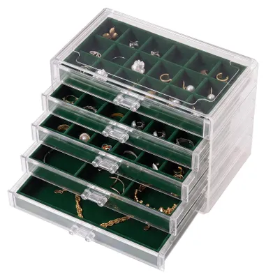 Productafbeelding van Frebeauty Acryl sieradenopberger, oorbellenkist met 5 lades, organizer
