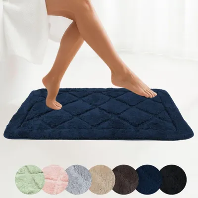 Produktbild von Badematte - Dunkelblau - 50x80 cm - Rechteckig - Rutschfest - SOFT - Maschinenwaschbar - Schnell Trocknend
