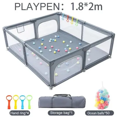 Immagine prodotto di Recinto per bambini - recinto di sicurezza - 180 x 200 cm - con accessori - recinto di sicurezza per interni - piscina di palline