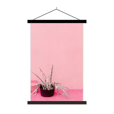 Produktbild von MuchoWow® Textilposter Sommer - Rosa - Pflanzen 40x60 cm mit schwarzem Rahmen - Wanddekorationen