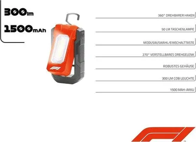 Obrázek produktu pro Ruční svítilna 300 lumenů s magnetem – dobíjecí a otočná – COB-LED WL300