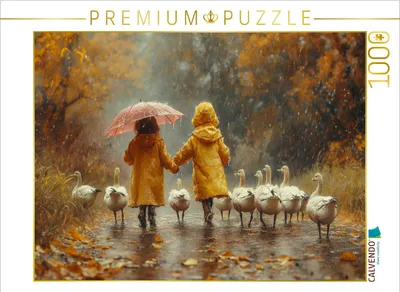Produktbild von CALVENDO Puzzle Herbstlicher Regenspaziergang | 1000 Teile Lege-Größe 64x48cm Foto-Puzzle für glückliche Stunden