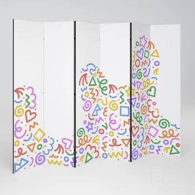 Produktbild von SpaceRebels Paravent Raumteiler - 6-teilig Raumtrenner, Druck 2-Seite - Raumtrenner - Trennwand Wohnung - Room Divider - Spanische Wand Deko Modern Sichtschutz