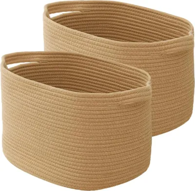 Imagen del producto de Bolsas de almacenamiento grandes y coloridas, de 2 unidades, con cuerda de algodón