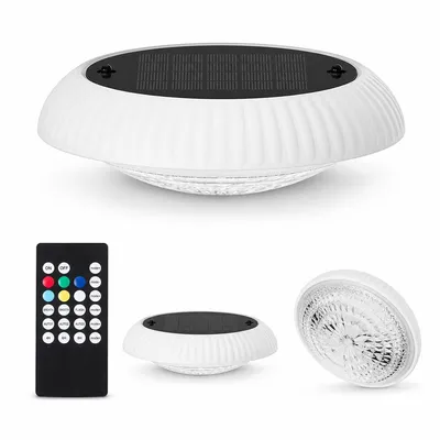 Produktbild von Solar Poolleuchte LED mit Fernbedienung, schwimmende RGB Poolbeleuchtung mit 6 Farben und 12 Lichtmodi, wasserdichtes Poollicht für Pool, Whirlpool und Garten