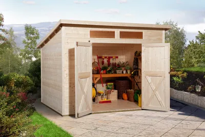 Produktbild von Gartenhaus weka 325 A Gr. 3 mit Fußboden 278 x 237 cm natur