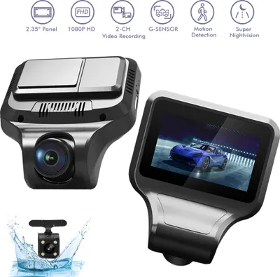 Image de Auto DVR T99 1080P Dual Lens Cameras with Rearview Video Recorder Auto DVR Dvrs DashName Cam Black
