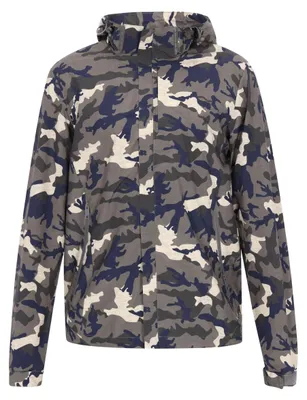 Produktbild von Herren Outdoor Jacke aus 100% Polyester mit Kapuze und Reißverschluss, blau, Größe XL