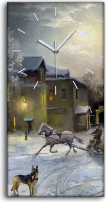 Produktbild von Dekor Leinwand Uhr Wandbilder Geräuschlos Kunstdruck 30x60 Ländliche Landschaft - weiße Hände