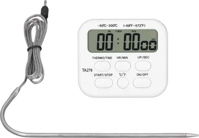 Image de Thermomètre de cuisine numérique Thermomètre multifonctionnel à haute sensibilité avec sonde et fonction d'alarme pour grillades et pâtisseries
