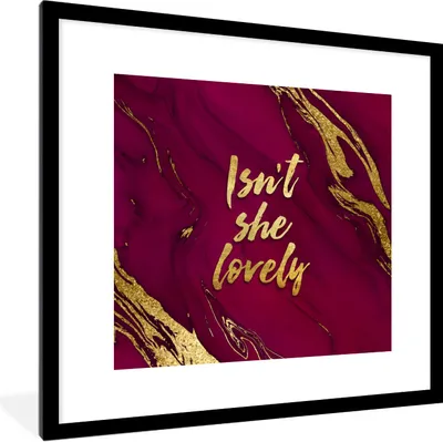 Produktbild von MuchoWow® Gerahmtes Poster Wunderschön - Gold - Rosa - Marmor 40x40 cm - Poster mit Schwarzem Bilderrahmen Wandposter Rahmen Foto Bilder - Poster - Plakat im Rahmen