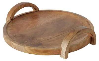 Obrázok produktu pre Podnos z mangového dreva JULINA, Ø 35 cm