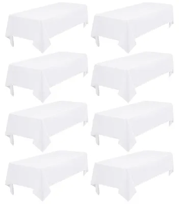 Immagine prodotto di Tovaglie in poliestere, rettangolari, bianche, 153x260 cm, confezione da 8 pezzi