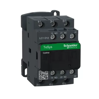 Obrázek produktu pro Stykač Schneider Electric LC1D 3p, +1S+1Ö, 5,5 kW, 12 A, 400 V AC3, cívka 220 V AC LC1D12M7