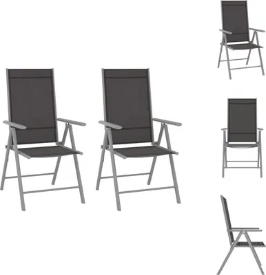 Produktbild von vidaXL Gartenstühle Klappbar 2 Stk. Textilene Schwarz -  Gartenstühle