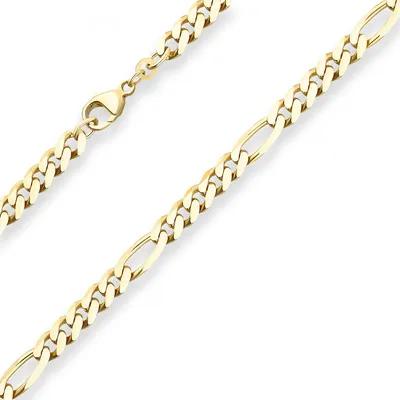 Produktbild von 5,7mm Figarokette diamantiert Kette Collier Halskette aus 333 Gold Gelbgold 60cm