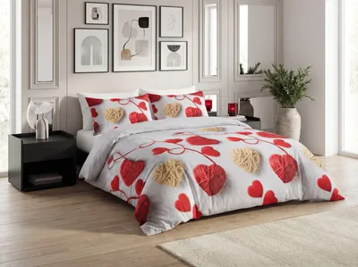 Produktbild von Mikrofaser-Bettwäsche VELHEART rot, Größe: 2-teilig, 70 x 80 cm | 160 x 200 cm