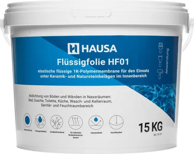 Produktbild von HAUSA Flüssigfolie Dichtfolie für Bad Dusche Küche 15kg bis 15m2 Badabdichtung