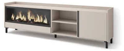 Produktbild von TV-Möbel Holzeffekt beige 212x35x61cm Kamin mit Feuereffekt XXL