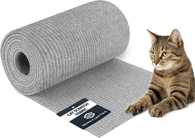 Produktbild von Katzenkratzmatte 200 x 40 cm, hellgrau, für Möbel, selbstklebend