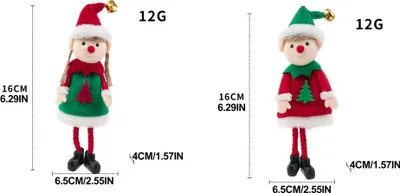 Zdjęcie produktu dla 2 szt Świąteczne Elfy Pluszowe Lalki Choinka Wisząca Zawieszka Świąteczny Elf Miękka Zabawka Pluszowa Długonogie Elfy Ozdoba Choinkowa