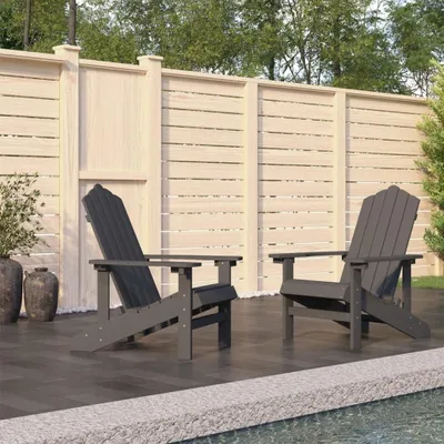 Produktbild von 2 Adirondack-Stühle für den Außenbereich aus HDPE in Anthrazit