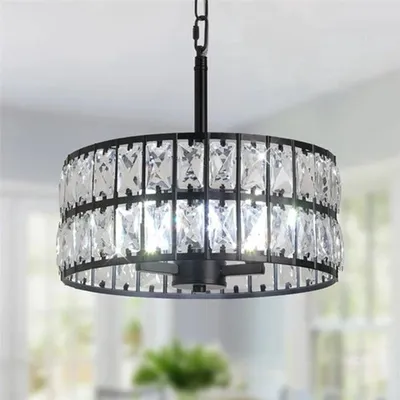 Immagine prodotto di Lampadario moderno in cristallo K9 - Lampada a sospensione in stile retrò - Ideale per camera da letto e sala da pranzo