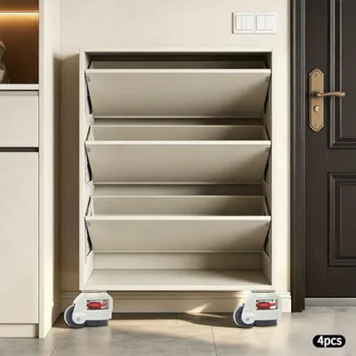 Produktbild von 4er Set Schwerlastrollen mit Bremse, 101 mm Nivellierräder, Tragkraft 500 kg für Werkbänke und Maschinen