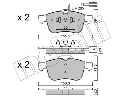 Produktbild von METELLI Bremsbeläge Satz Vorne Bremsklötze für ALFA ROMEO 159 Sportwagon (939) 22-0703-0